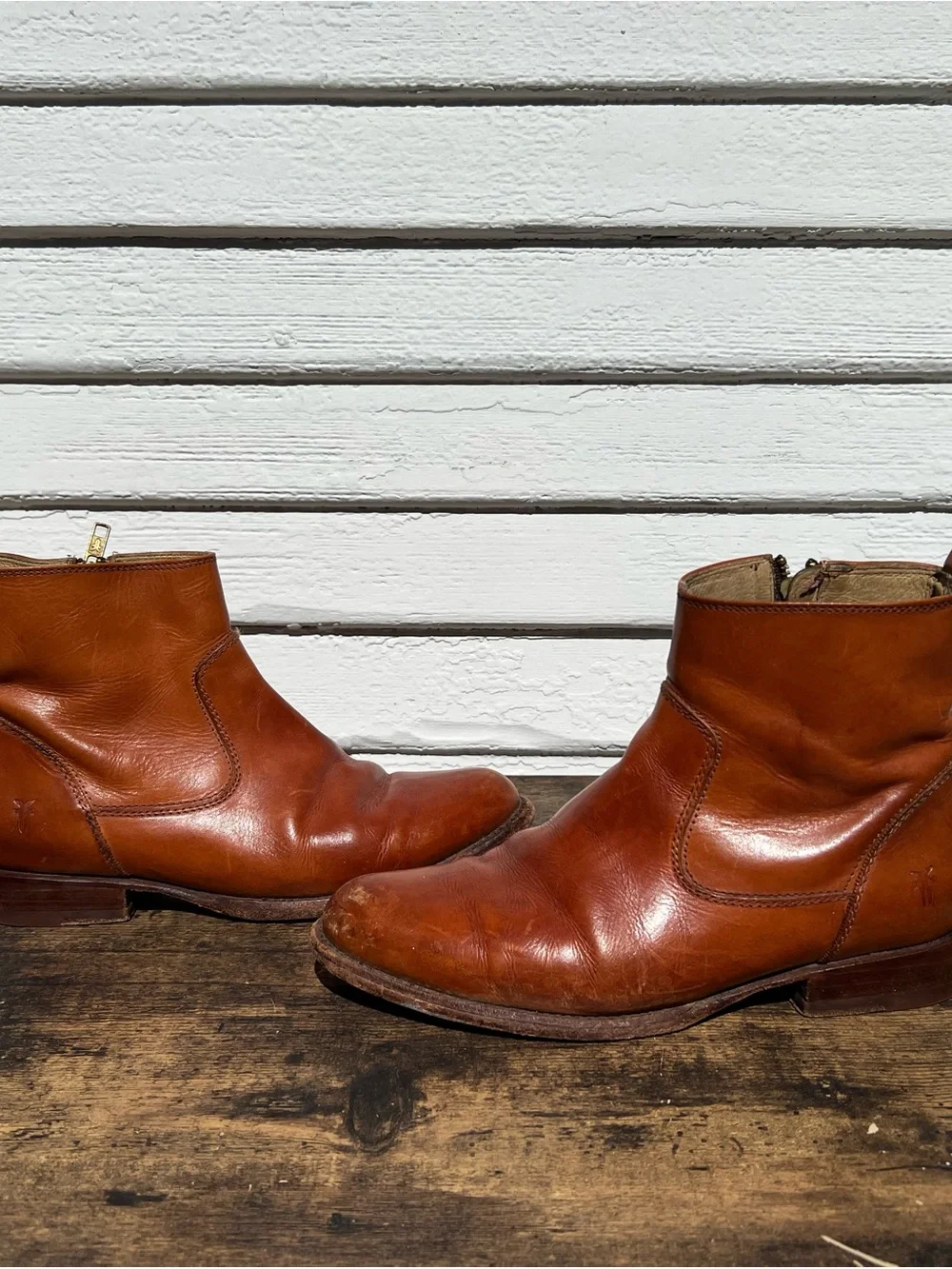 Frye Leather Boots with Side Zip